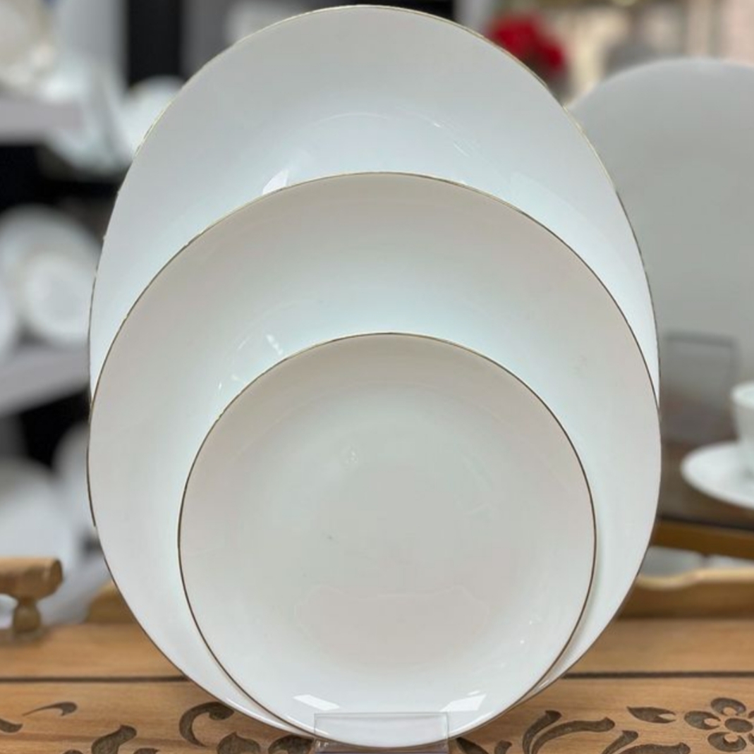 سرویس ۲۶ پارچه آرکوپال سفید لب طلا