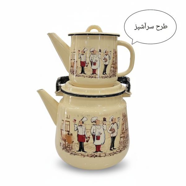 کتری قوری لعابی بزرگ ساخت روسیه اصل - Image 3