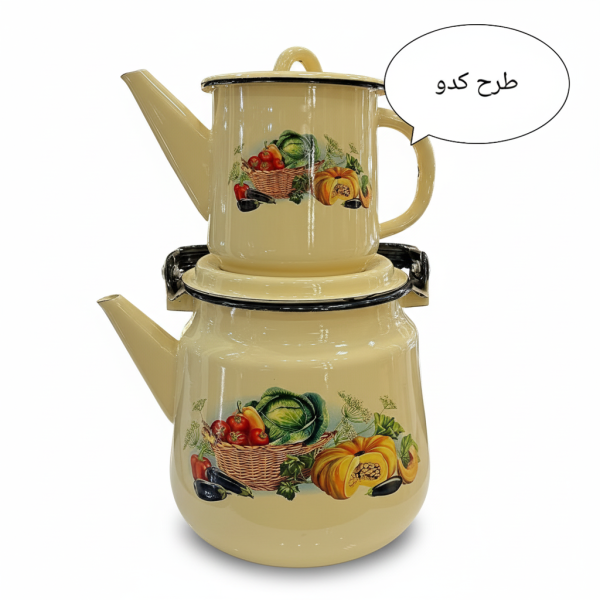 کتری قوری لعابی بزرگ ساخت روسیه اصل - Image 8