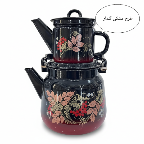 کتری قوری لعابی بزرگ ساخت روسیه اصل - Image 11