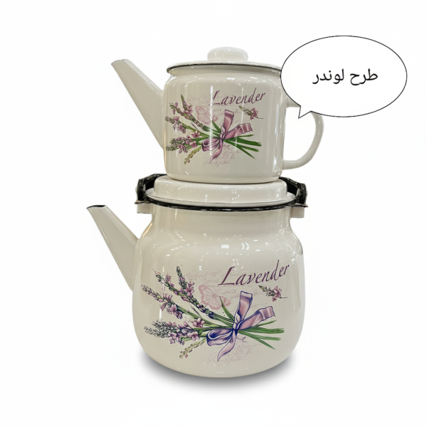 کتری قوری لعابی بزرگ ساخت روسیه اصل - Image 12