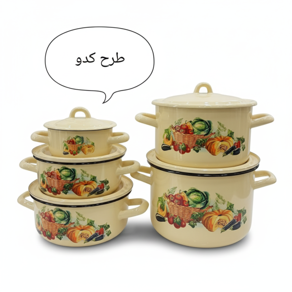 سرویس قابلمه ۱۰ پارچه لعابی ساخت روسیه - Image 5