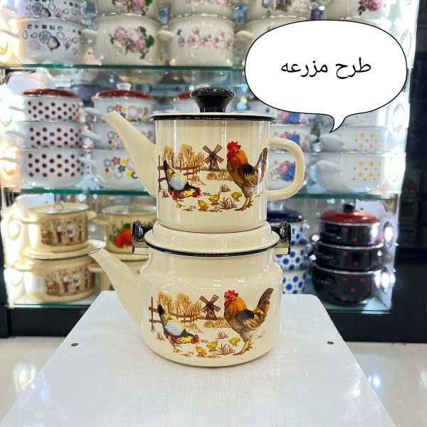 کتری قوری لعابی ساخت روسیه اصل - Image 5