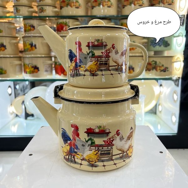 کتری قوری لعابی ساخت روسیه اصل - Image 3