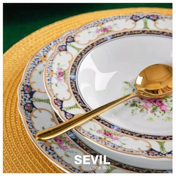 سرویس ۱۰۲ پارچه چینی پردیس طرح سویل